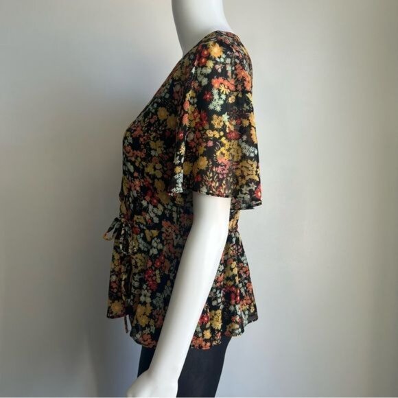 Madewell Short Sleeve Peplum Wrap Top - XS - Picture 7 of 7